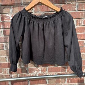 Cropped Peasant Top
